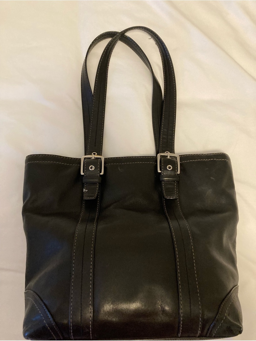 Coach Black Leather Shoulder Tote E0782-F11201